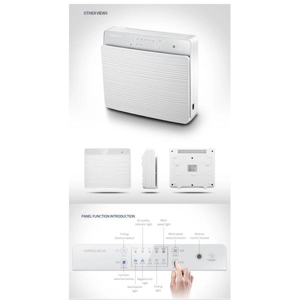 OEM Wall Mounted Air Purifier 400m3/h Silver Ion Plasma Sterilization