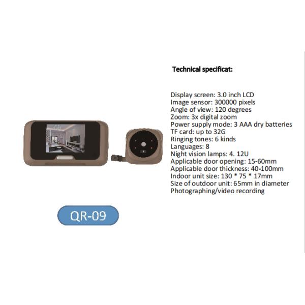 Digital Security Door Peephole Viewer LCD Display Motion Detection With Night Vision