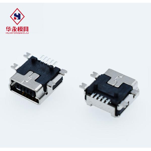 SS Shell B Type 5 Pin 30V DC Micro USB Socket Connector