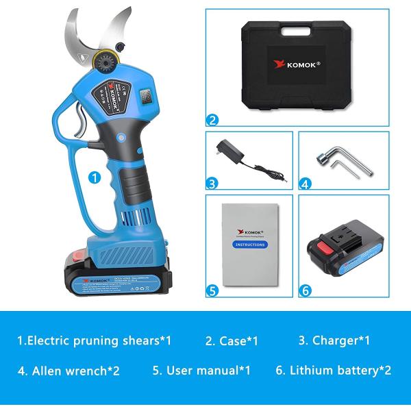 21V Cordless Battery Powered Tree Shears With SK5 Blades 1.2 Inch Cutting Diameter
