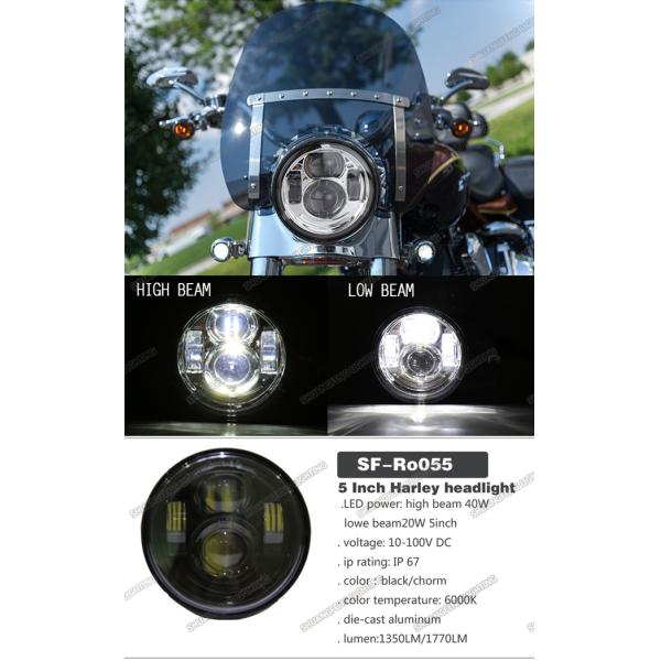 Waterproof Motorcycle Driving Lights , 5 Inch Round LED Headlights High Low Beam For Jeep