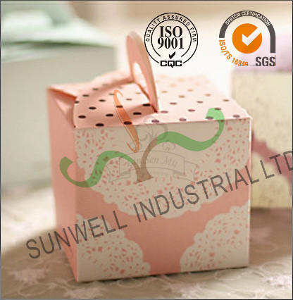 Custom Decorative Individual Wedding Cake Boxes With Convenience Handle