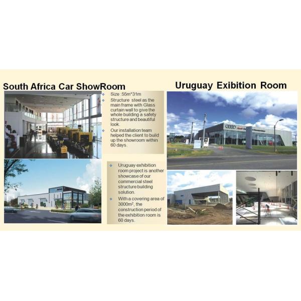 Prefab Steel Structural Workshop Warehouse Wind Resist With Electric Rolling Up Shutter