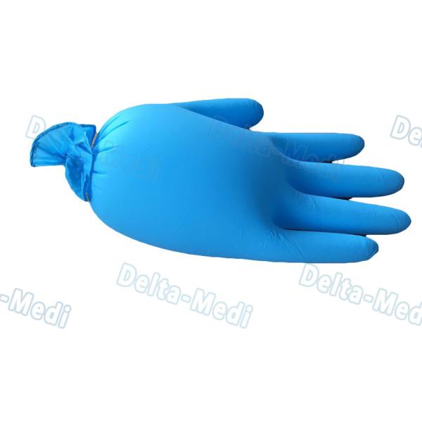Harmless Disposable Medical Gloves , Blue Color Vinyl Exam Gloves With Good Feeling