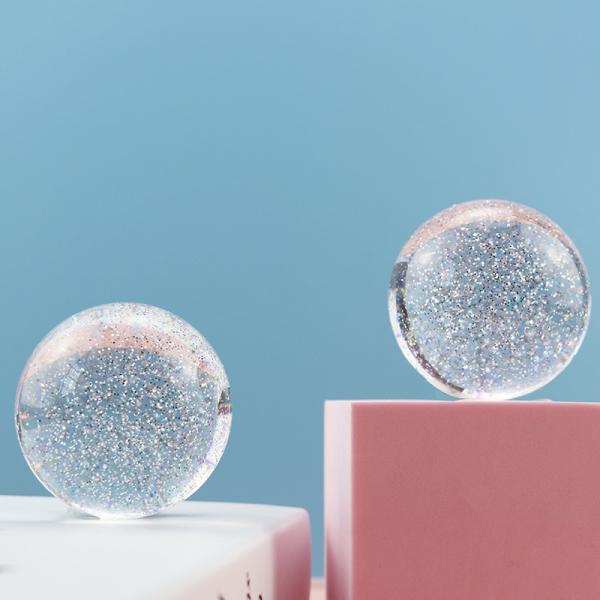 Home crystal craft shining acrylic uv balls 50mm glitter powder toys ball clear crystal ball
