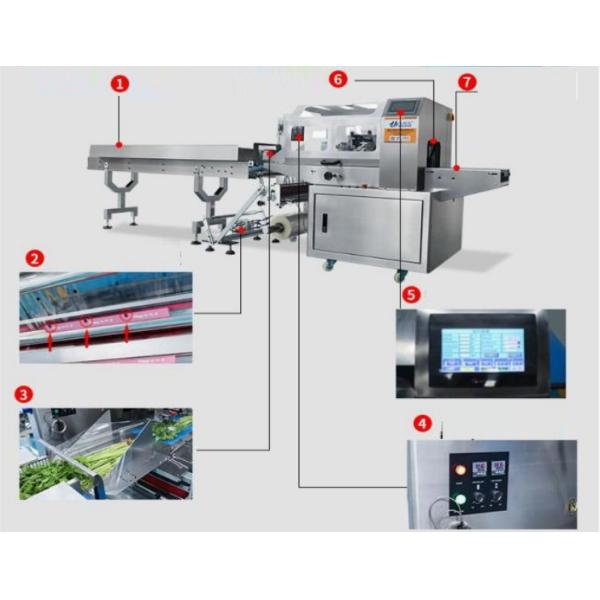 Full Automatic Vegetable Flow Pack Packing Machine Horizontal Pillow Bag Type Vegetable Packaging Machine