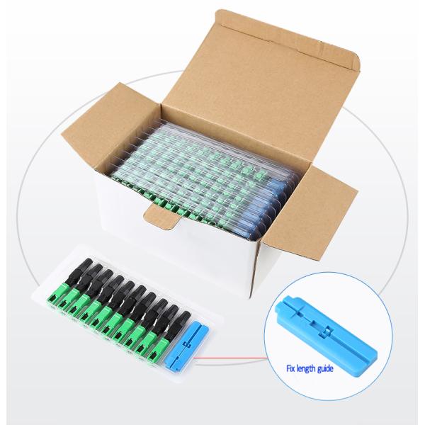 Green SC APC Field Mount Connector Single Mode No Epoxy For FTTB FTTC