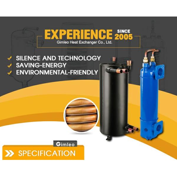 16mm Single Copper Tube Heat Exchanger R290 Heat Pump Enthalpy Heat Exchanger GAD10-CMF-4-Z