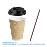 Christmas Disposable Coffee Cups 12 Oz Insulated Ripple Wall Cup With Lid, Xmas
