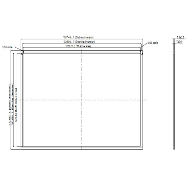 46 Inch optical Touch Panel with CMOS cameras on Windows 7 and Android