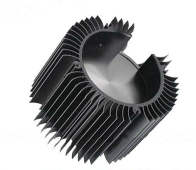 LED Light Aluminum Heat Sinks Customized Round Black Anodize Heat Sinks