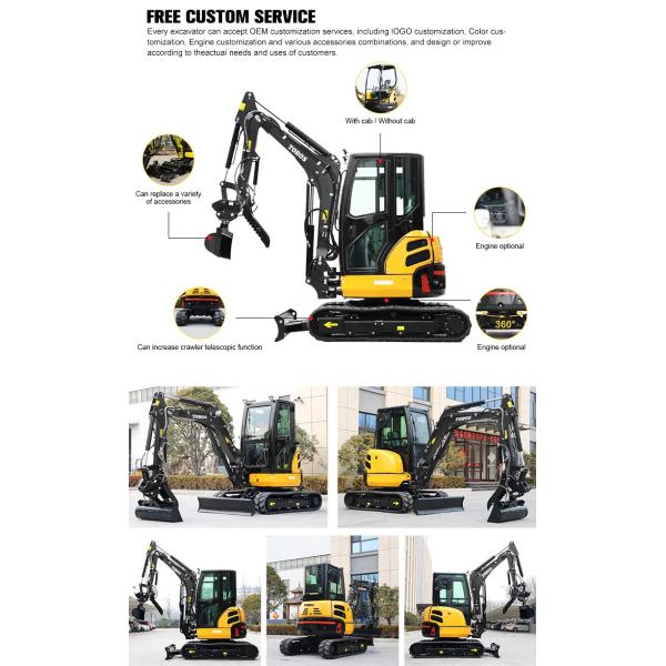 Toros 3.5 Ton Mini Excavator With Kubota Engine Micro Digger Mult Functions bagger