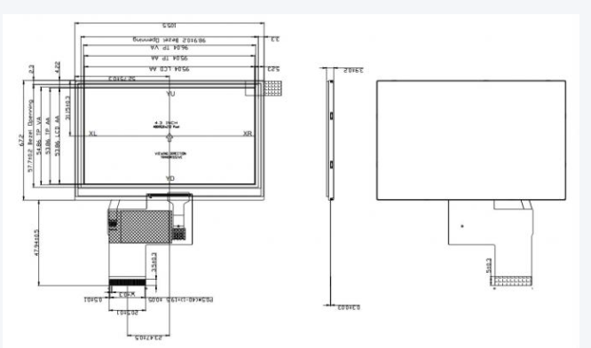 4.3 Inch 480 * 272 TFT LCD Resistive Touchscreen Panel 24 bit