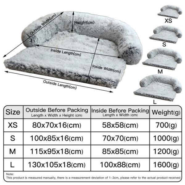 Super Large Size Dog Bed Blanket Winter Pet Sofa Bed 4cm Plush Fabrics