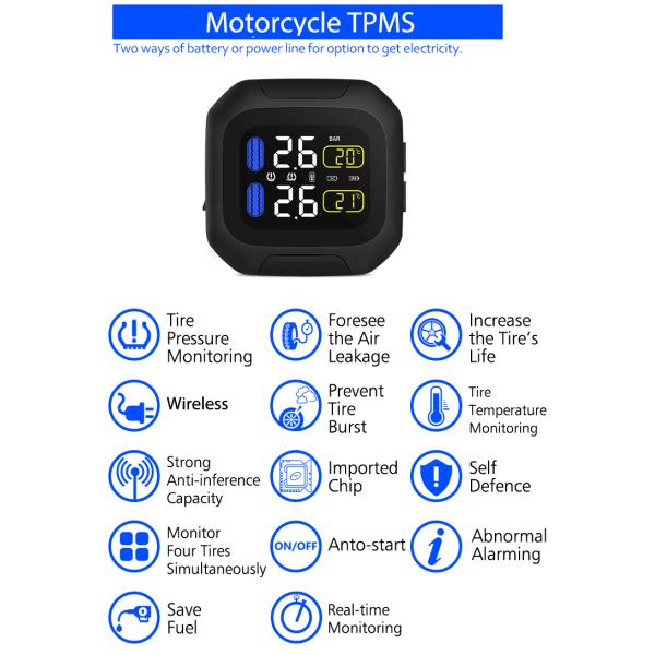 DC5V TPMS Tire Pressure Monitoring System External Sensors For Motorcycle