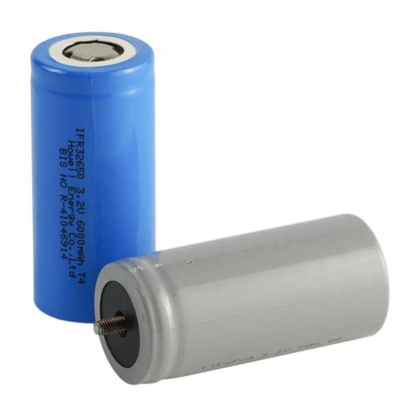 6Ah Ifr 32650 Lifepo4 Battery 6000mah 3.2v 5000 Cycles Cylindrical Lithium Iron Battery