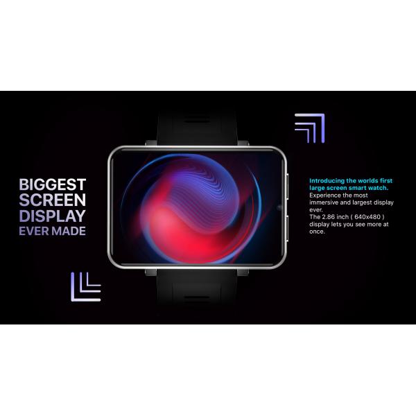 DM100 4G 2.86 Inch Screen Smart Watch Android 7.1 OS Phone 3+32GB 5MP Camera 480*640 Ips 2700mah