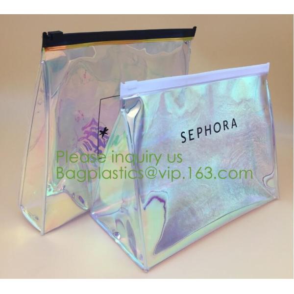 holographic pvc bags, holographic packs, holographic pouch bags, holographic metialized cosmetic make up, holographic PU
