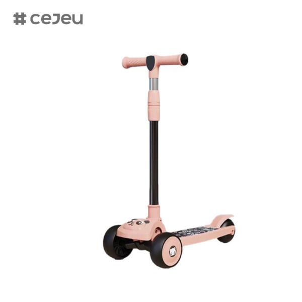 CJ-E300-2, panda pattern, with lights, music, handle can be adjusted 68-85cm, children of different heights can play