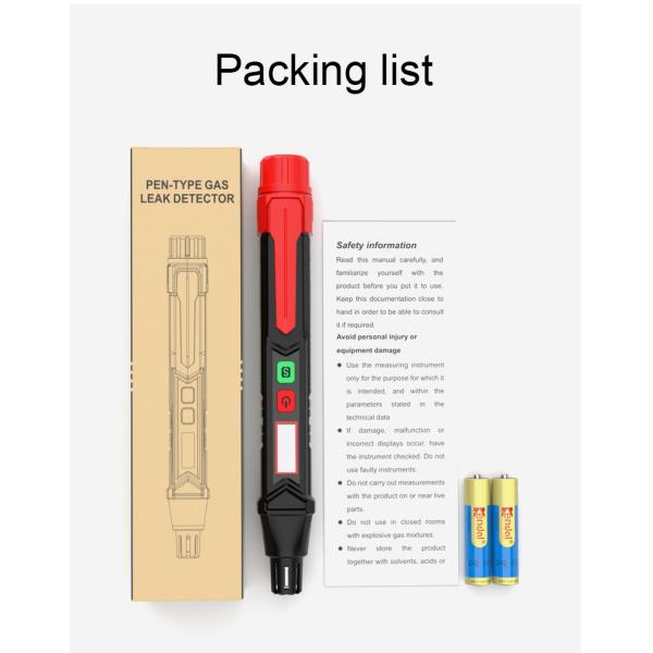 HT60 Gas Leak Detector Combustible Gas Detector Sound & Screen Alarm For Natural Methane