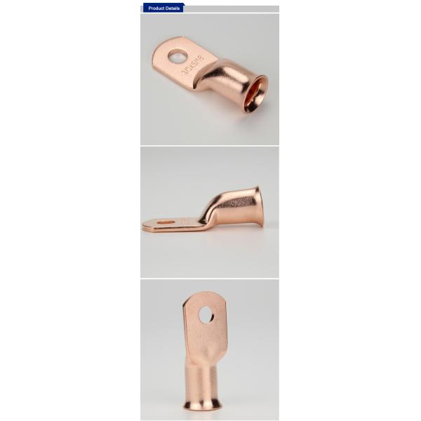 600v to 35 KV AWG Battery Tubular Cable Lug with Bell-end / Purple Copper Ring Terminal Lug