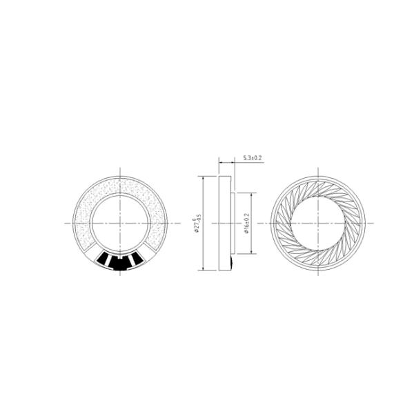 27mm Headphone Headset Raw Subwoofer 115 DB Output Rohs Complied