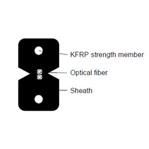 China KFRP Fiber Optic Network Cable GJXFH 1G657A2  Black White Color Multi Size on sale