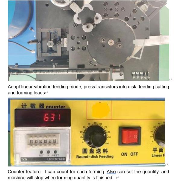 Mosfet Transistors Cut And Form Machine Transistor Center-Lead-Out Forming Machine