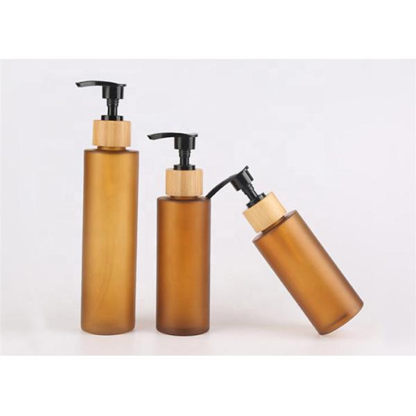 100ml - 200ml PET Plastic Bottle , Cosmetic Plastic Bottles With Bamboo Pump