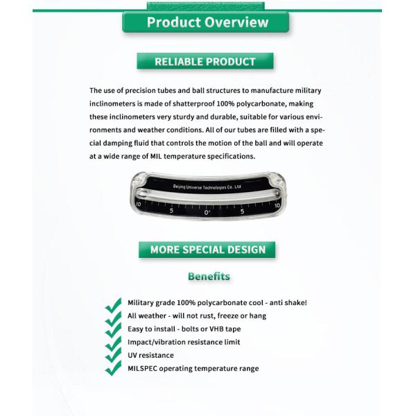 Customized UNIVO 2110Y Inclinometer High Precision 10 deg -45-82 for Industrial Grade