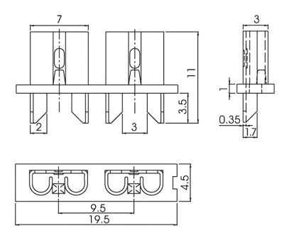 20A PCB Vertical Mount Car Fuse Holder Block Spring Brass Fuse Clip For 19mm Automotive Standard ATC ATO Auto Blade Fuse