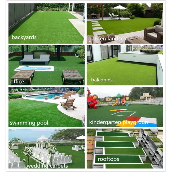 4 Tones Green UV Protected UV Resistant Artificial Turf With No Heavy Metal