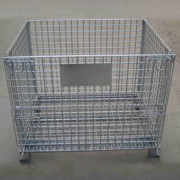 Stackable Collapsible Steel Containers Hot Dipped Galvanized Metal Wire Mesh Storage Containers