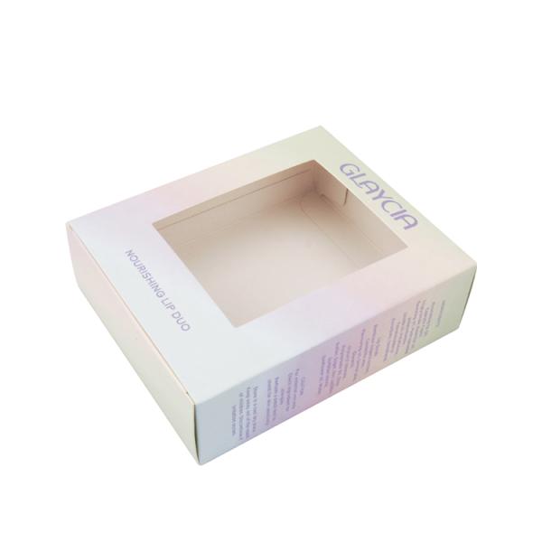 Personalized Custom Nourishing Lip Duo Paper Box With Transparency Window Packaging Boxes