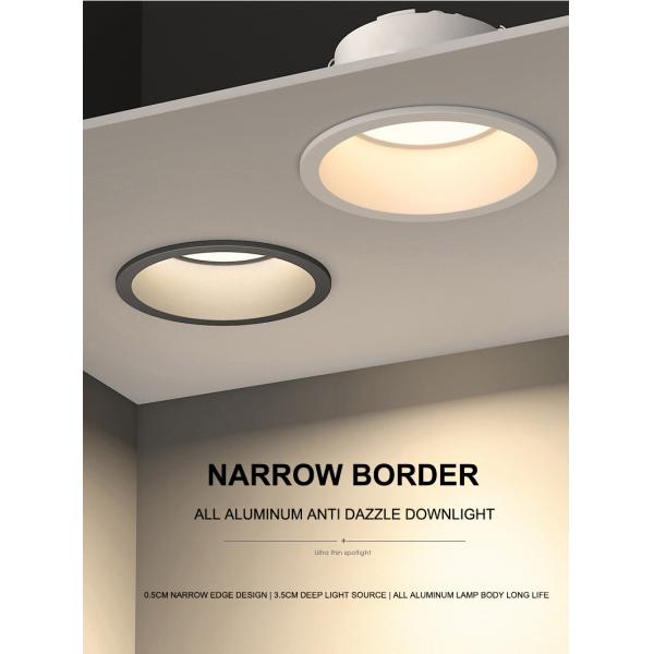 Anti Dazzle Round Recessed Downlight Ip44 6000K Embedded Ceiling Light