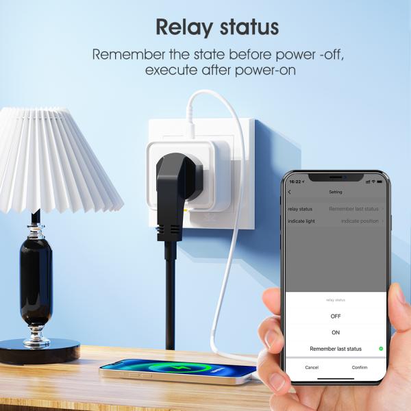 Tuya Smart Home Plug: UK Socket Travel Adapter with Type-C, 16A WiFi RF433, App & Voice Control, Compatible with Alexa