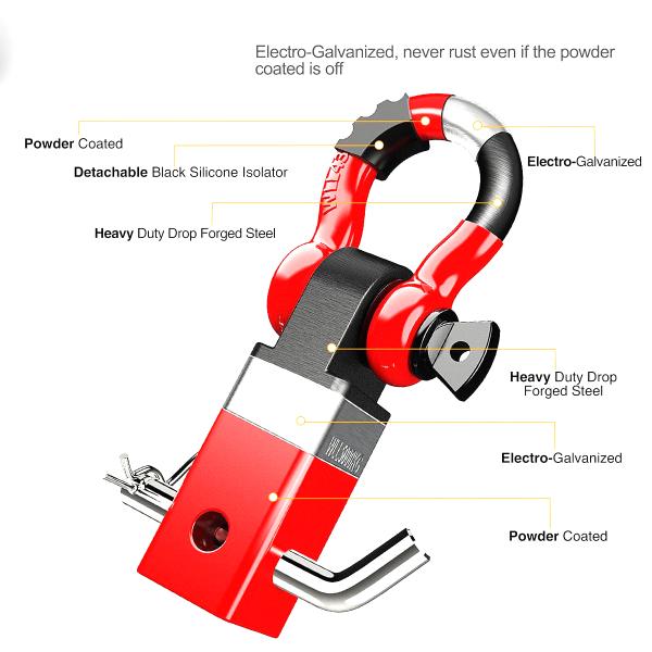 Trailer Hitch Lock For Stainless Steel Shackle Hitch Receiver And 3/4" Bow Shackle