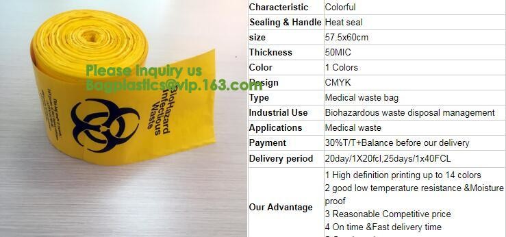 Waste Disposal Guide for Research Labs,HDPE Biological Hazard bags,Biological Hazard Waste Bags, 600 x 500mm, Yellow-50/
