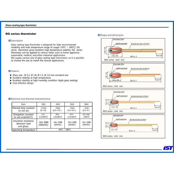 Epoxy Coated Radial 125 Deg Power NTC Thermistor UL For Medical Chemical Industry