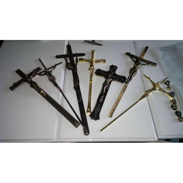 Customizable Antique Brass Metal Funeral Cross 39*15cm SGS Certified ZJ-01