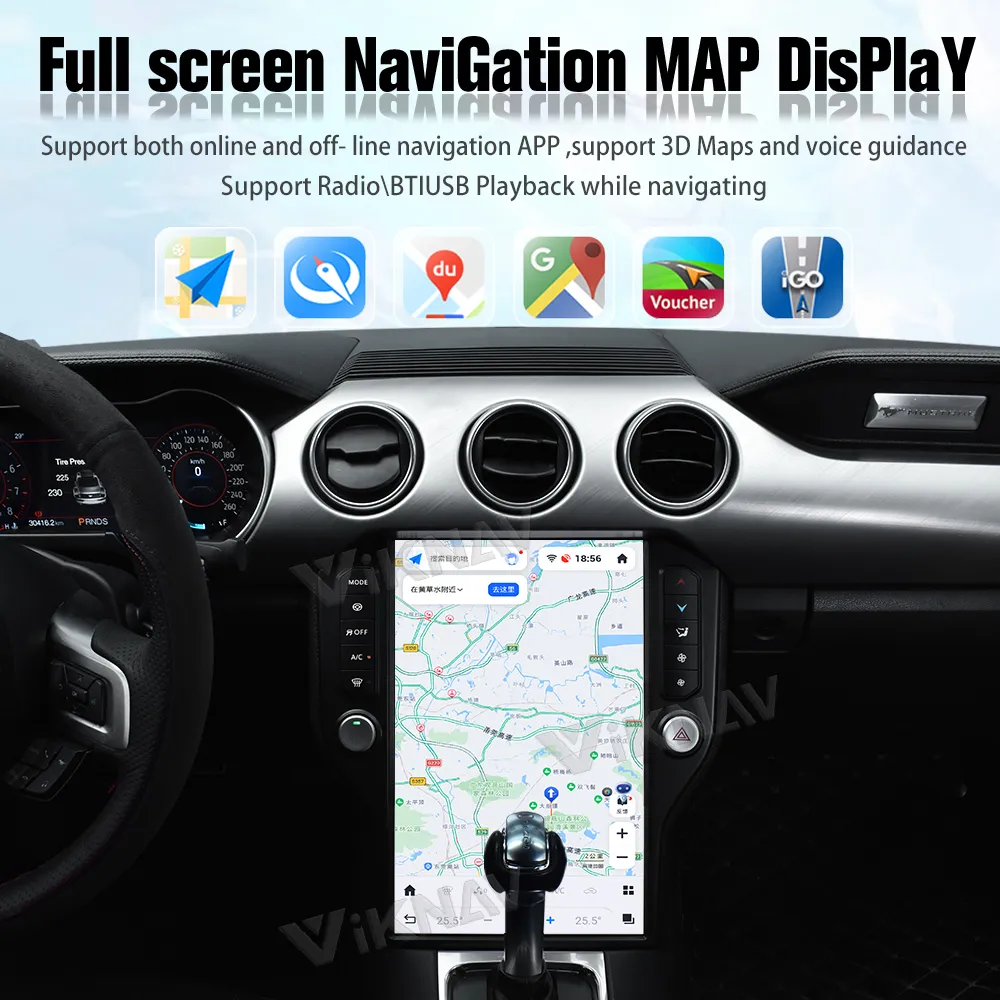 Viknav 14.4 Inch Touch Screen Car Radio For Ford Mustang 2015-2022 Multimedia Player Head Unit GPS Nagivation Auto Stereo