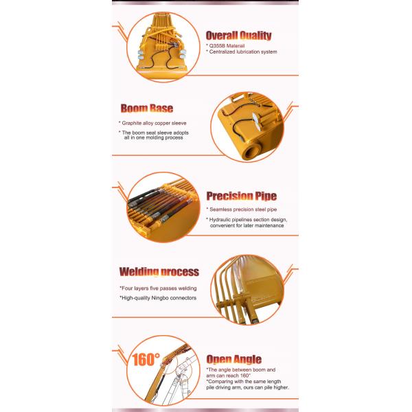 High-effective excavator bore pile drilling machine pile driver attachment for excavators for cat hitachi komatsu