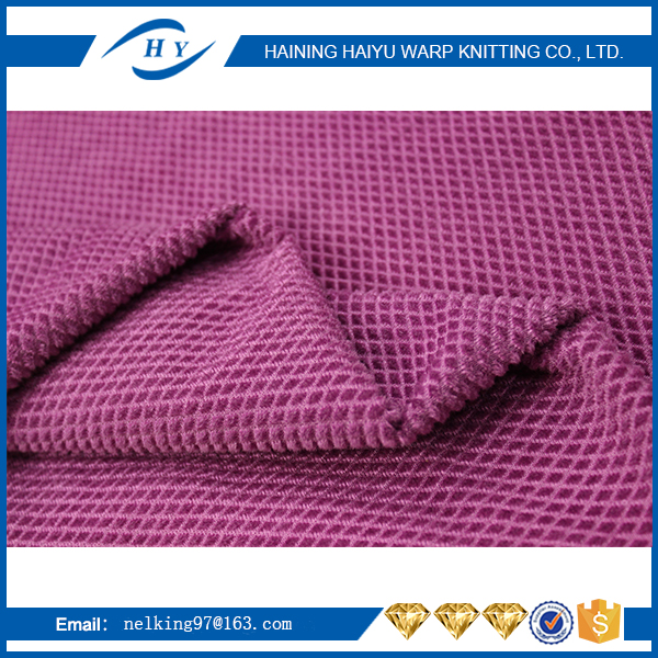 Custom required 100% polyester mesh pineapple velvet fabric with quality