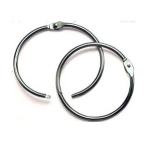 Metal silver nickel finish 25mm(1")loose leaf ring book binding ring hinged snap hook ring