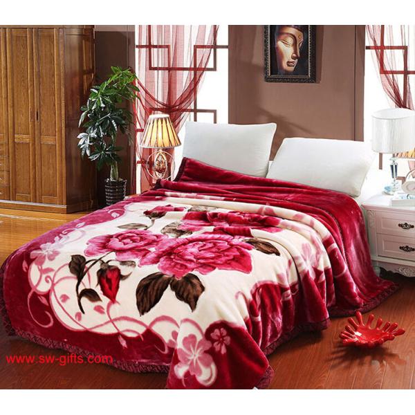 Blanket with flowers Grade A B Thicken Laschel Blankets Home Textile pink&beige blankets