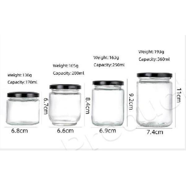 Clear Empty Square Honey Food Glass Jar Packaging With Metal Lid 50ml - 650ml