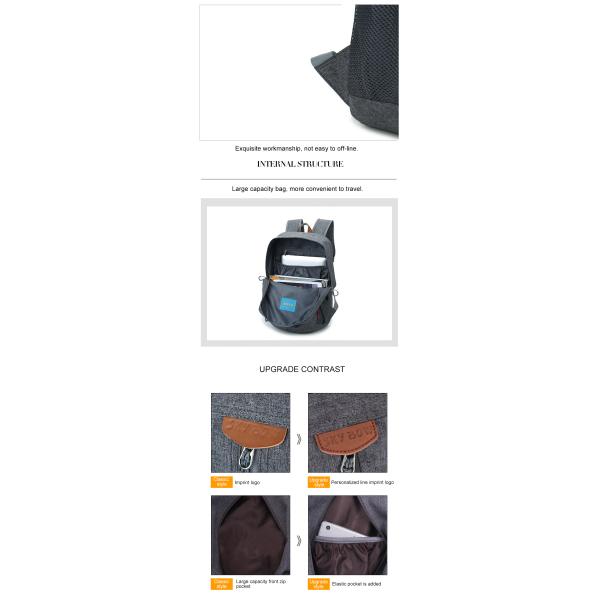 OEM ODM OBM Anti Theft Modern Mens Backpack 0.6kg Polyester Lining