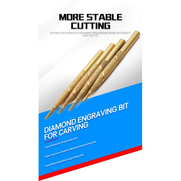 Granite Marble Engraving Stone Diamond Router Bit Grit 30 -60 Vacuum Brazed Bits