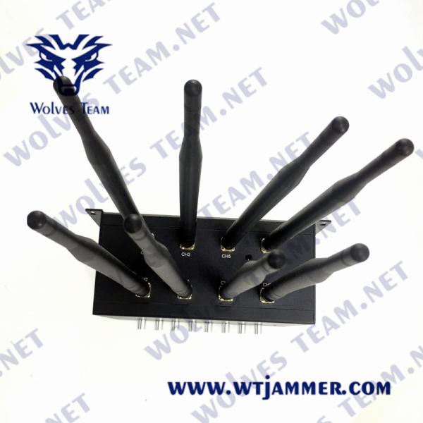 8 Bands 16W GSM CDMA GPS Desktop Signal Jammer 30m With AC Adapter