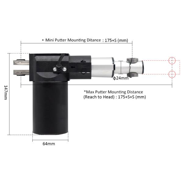 Liner Actuator Electric Putter Small Brushless Dc Motor 36v IP Grade IP54